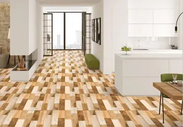Wooden strip floor tiles for kitchen
