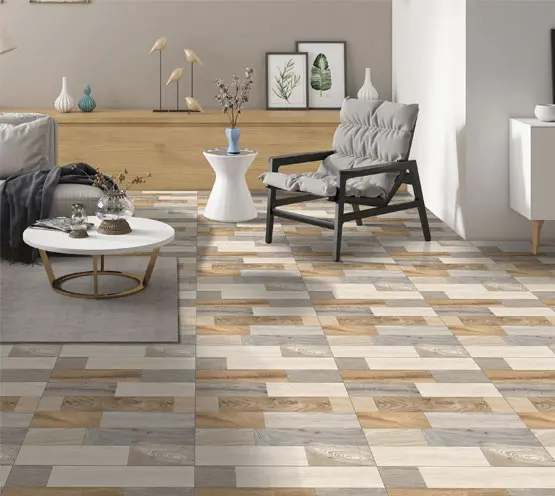 Wooden strip tiles