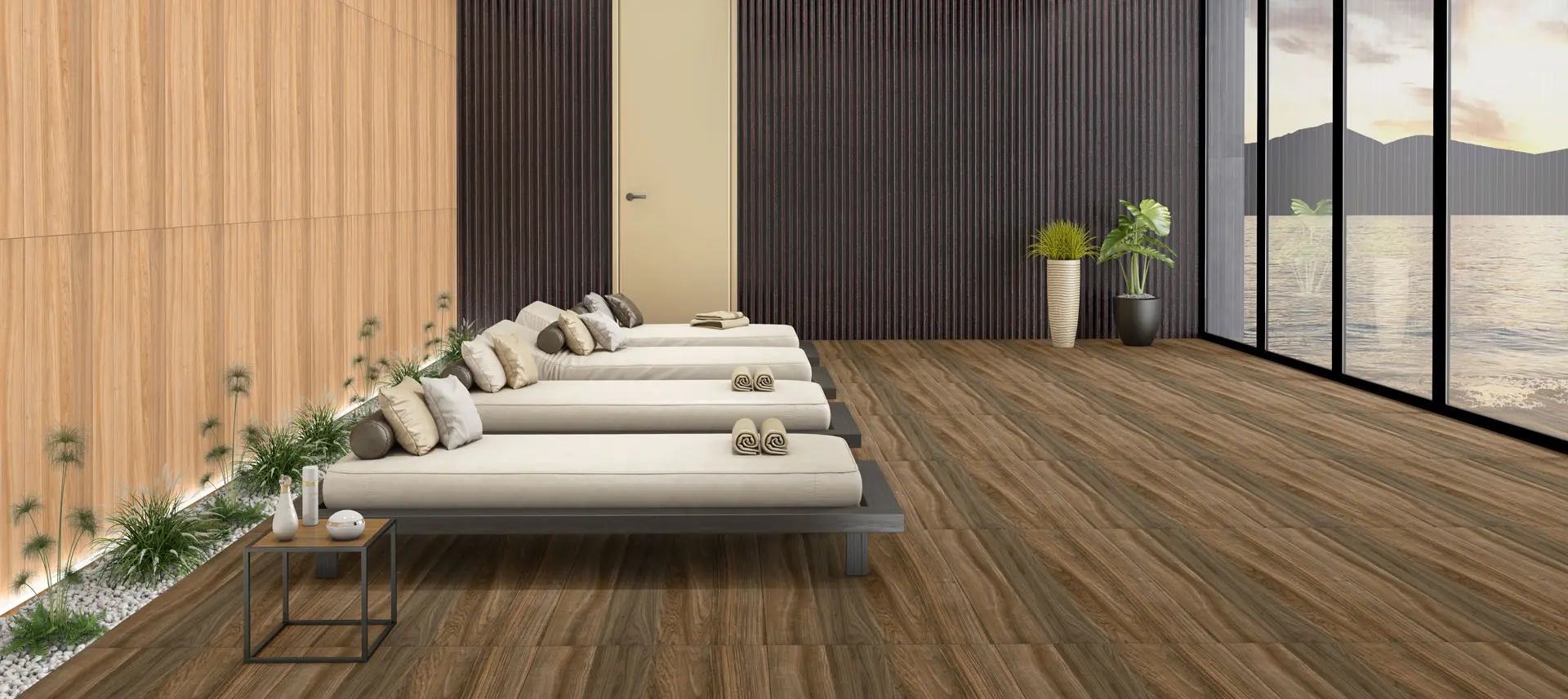 Wood floor tiles